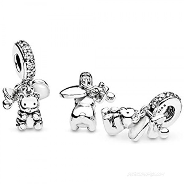 Pandora Jewelry Baby Teddy Bear Dangle Cubic Zirconia Charm in Sterling Silver