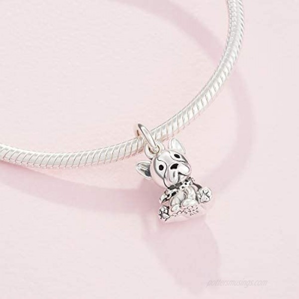 Pandora Jewelry Bulldog Puppy Dog Dangle Sterling Silver Charm
