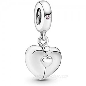 Pandora Jewelry Family Heart Locket Dangle Crystal Charm in Sterling Silver