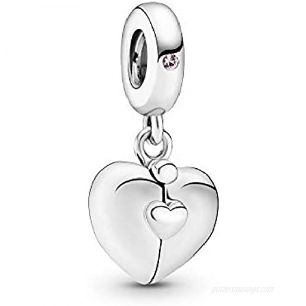 Pandora Jewelry Family Heart Locket Dangle Crystal Charm in Sterling Silver