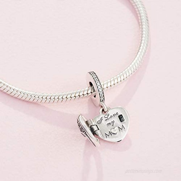 Pandora Jewelry I Love My Mom Cubic Zirconia Charm in Sterling Silver