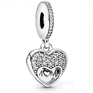 Pandora Jewelry I Love My Mom Cubic Zirconia Charm in Sterling Silver