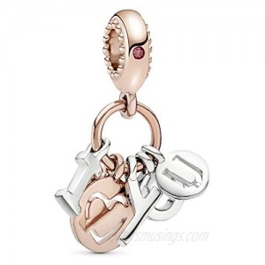 Pandora Jewelry I Love You Cubic Zirconia Charm in Pandora Rose and Sterling Silver