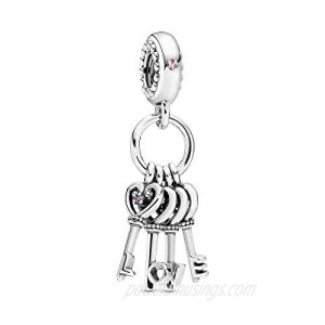 Pandora Jewelry Keys of Love Dangle Crystal and Cubic Zirconia Charm in Sterling Silver