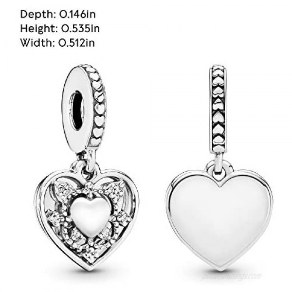 Pandora Jewelry My Wife Always Heart Dangle Cubic Zirconia Charm in Sterling Silver