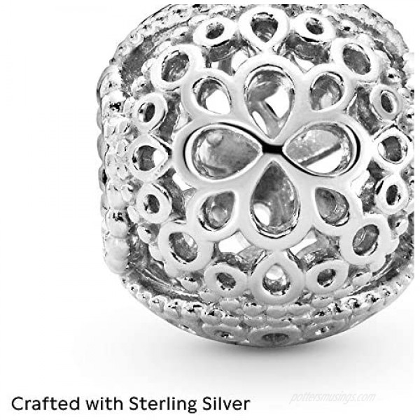 Pandora Jewelry Openwork Flower Sterling Silver Charm