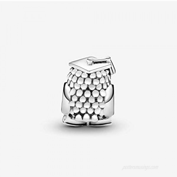 Pandora Jewelry Owl Graduation Crystal and Cubic Zirconia Charm in Sterling Silver