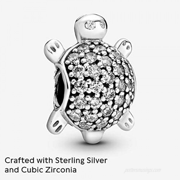 Pandora Jewelry Pave Sea Turtle Cubic Zirconia Charm in Sterling Silver