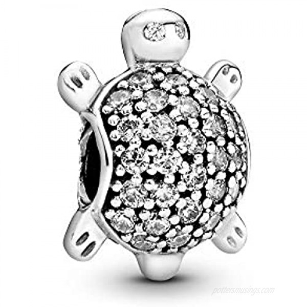 Pandora Jewelry Pave Sea Turtle Cubic Zirconia Charm in Sterling Silver