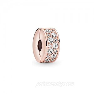 Pandora Jewelry Shining Elegance Clip Cubic Zirconia Charm in Pandora Rose
