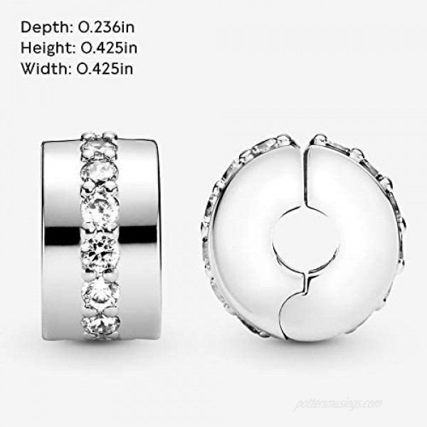 Pandora Jewelry Shining Path Clip Cubic Zirconia Charm in Sterling Silver