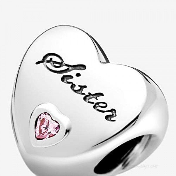 Pandora Jewelry Sister's Love Cubic Zirconia Charm in Sterling Silver