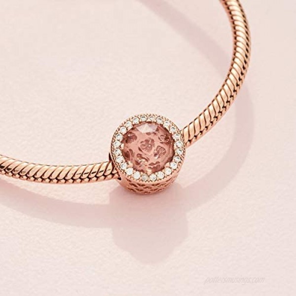 Pandora Jewelry Sparkling Blush Pink Crystal and Cubic Zirconia Charm in Pandora Rose