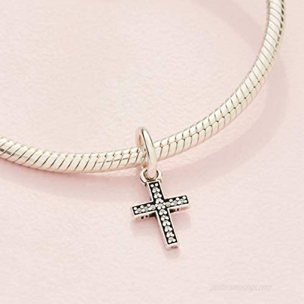Pandora Jewelry Sparkling Cross Dangle Cubic Zirconia Charm in Sterling Silver