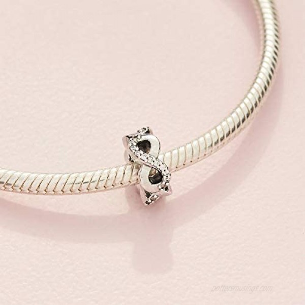 Pandora Jewelry Sparkling Infinity Spacer Cubic Zirconia Charm in Sterling Silver