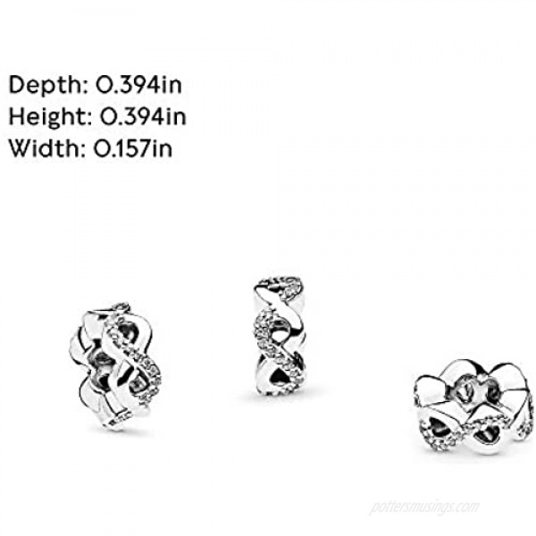 Pandora Jewelry Sparkling Infinity Spacer Cubic Zirconia Charm in Sterling Silver