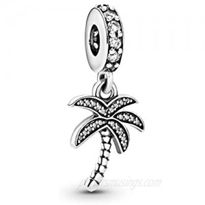 Pandora Jewelry Sparkling Palm Tree Dangle Cubic Zirconia Charm in Sterling Silver