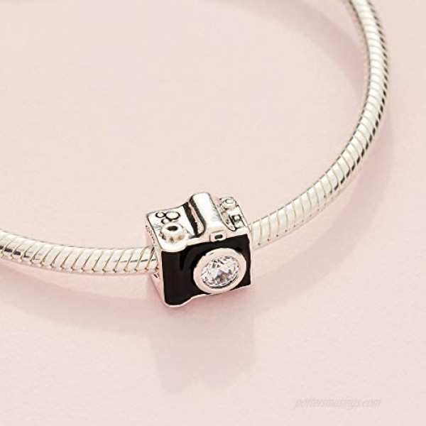 Pandora Jewelry Vintage Camera Cubic Zirconia Charm in Sterling Silver