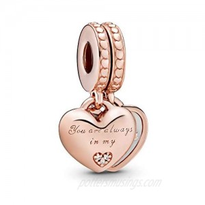 Pandora Jewelry You're Always in My Heart Split Dangle Cubic Zirconia Charm in Pandora Rose