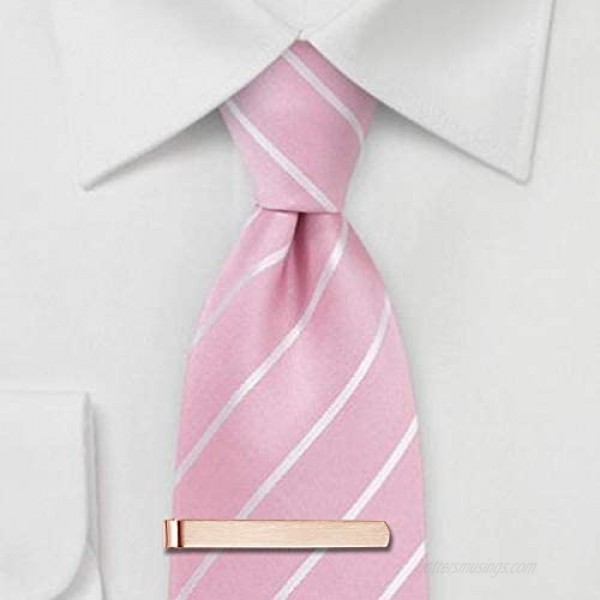 AMITER 4pcs Set Tie Clip for Men - 2 Inch Brushed Tie Clips for Men