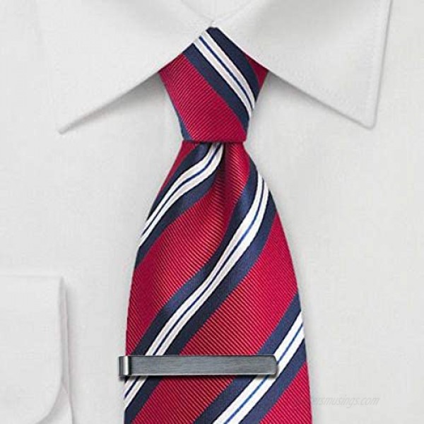 AMITER 4pcs Set Tie Clip for Men - 2 Inch Brushed Tie Clips for Men