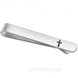 BEKECH Faith Gift for Men Cross Tie Clip Gift Christian Jewelry Gift for Religious Men Boss Coworkers Gift First Communion Jewelry for Him