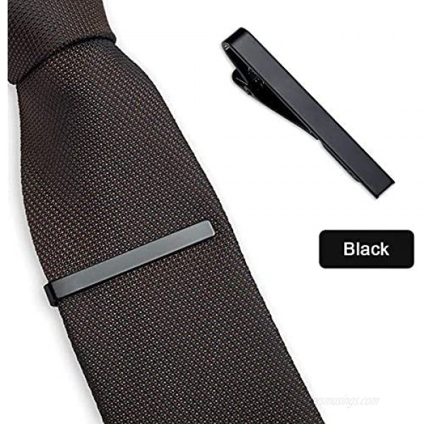 Classic Style Men's Tie Clips Viaky Neck Ties Necktie Bar Pinch Clip with Gold Silver Black 3 Tone Best Gifts for Your Father Lover and Friends in Xmas Anniversary Wedding Party Meeting