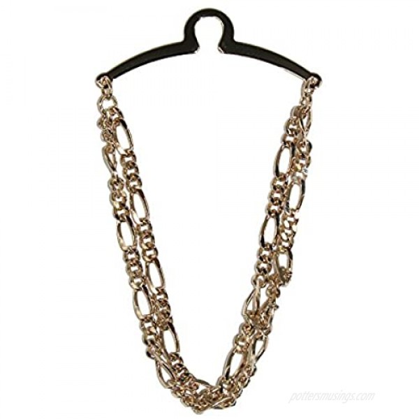 Competition Inc. Men's Double Figaro Style Link Tie Chain Gold