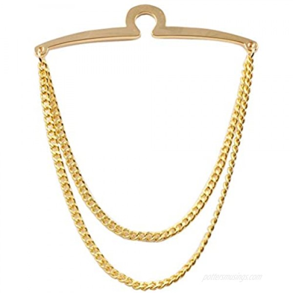 Dannyshi Men's Silver Golden Tie Chain Set Gift Boxed