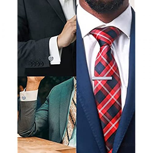 Fxiqini 6Pcs Cufflinks Classic Tie Clips Bar Pin Initial Alphabet Letter Shirt Studs A-Z for Men Women Business Wedding