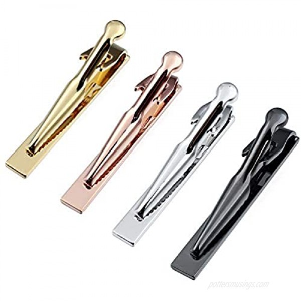 HAWSON 2 inch Tie Clip for Men in 1pcs/ 3pcs/4 pcs Tie Bar Clip for Men's Skiny Necktie Tie Pin Clip Gift Set for Working