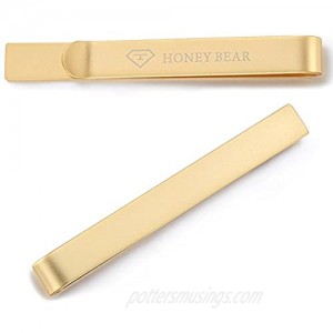 HONEY BEAR Mens Tie Clip Bar Normal Size Steel for Business Wedding Gift 5.4cm