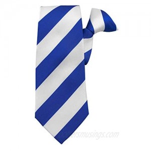 Jacob Alexander Men's 1-Inch Stripes School College Clip-On Neck Tie