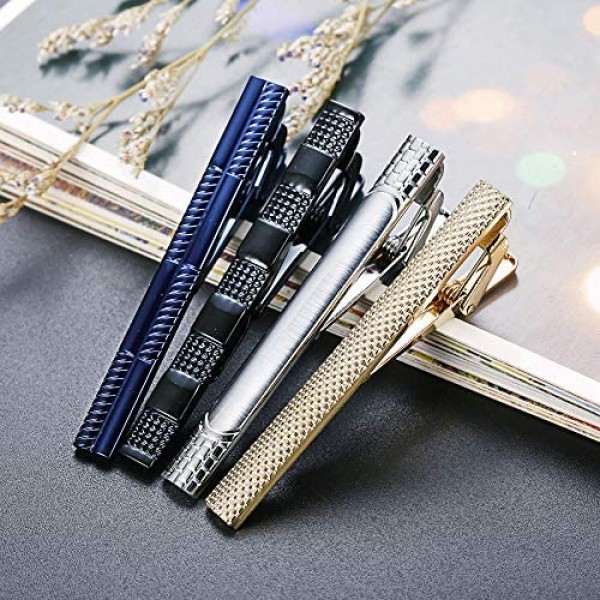 Jstyle Father Day's Gift for Dad Tie Clip and Cufflink Set for Mens Tie Bar Clips Cufflinks Shirt Wedding Business with Gift Box