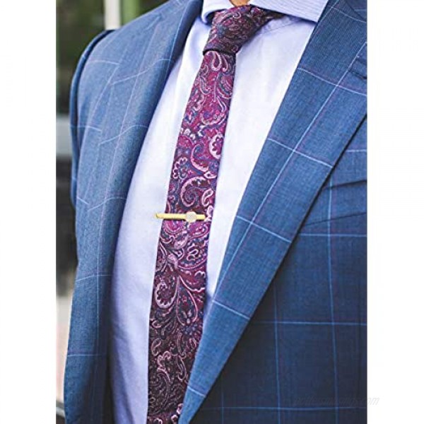 LOYALLOOK 4PCS Cufflinks Tie Clip Bar Set for Regular Ties Necktie Wedding Business Clips Money Clip Button Shirt Initials Alphabet Letter A-Z with Gift Box