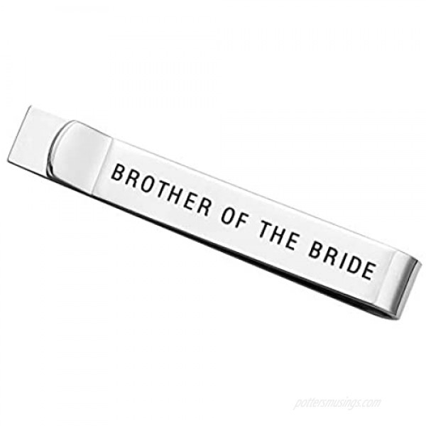 LParkin Brother of The Bride Wedding Gifts Tie Clips for Men Man of Honor Groomsman Tie Clip Thank You Gift