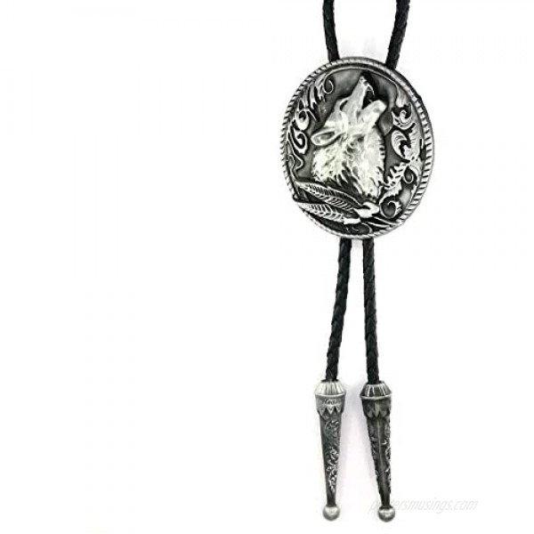 MarryAcc Howling Wolf Bolo Tie Party Decorations for Men