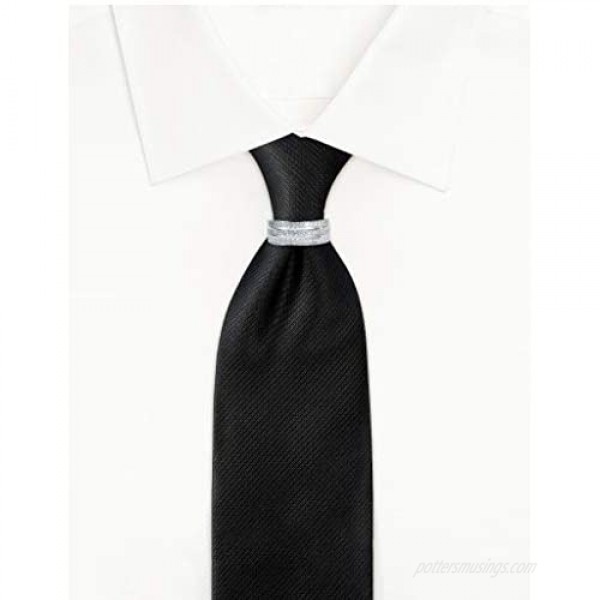 Mens Tie Ring Tie Clasp Necktie Clips Holder Bar Accessories for Necktie Gold Silver Tone