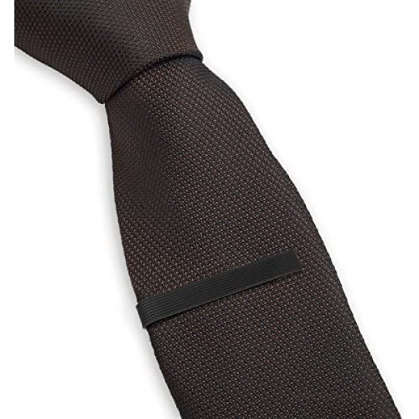 Puentes Denver Men's Tie Clip Bar Set Textured Silver/Black/Gold One Size 3 Piece