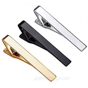 Roctee Tie Clips for Men  3 Pack Classic Tie Clip Silver Gold Black Necktie Tie Bar Pinch Clips Suitable for Wedding Anniversary Business and Daily Life