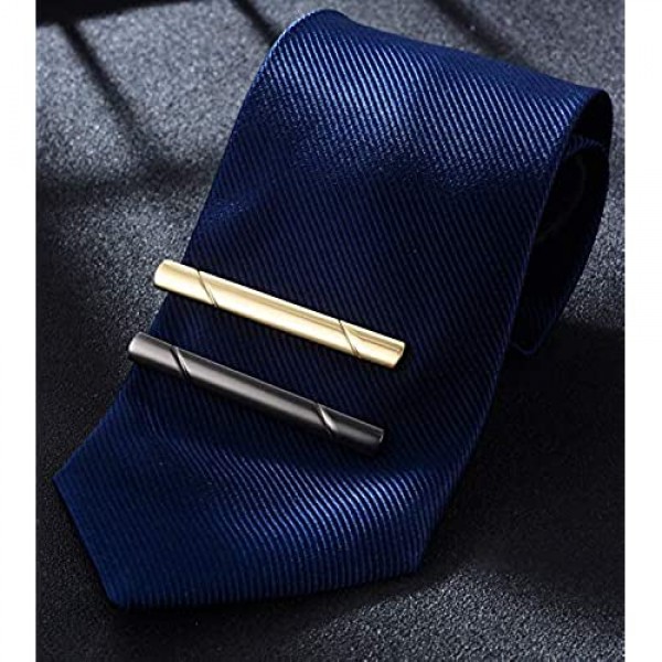 Tornito 6Pcs Tie Clips Set for Men Tie Bar Clip Set for Regular Skinny Ties Necktie Wedding Business Clips for Men