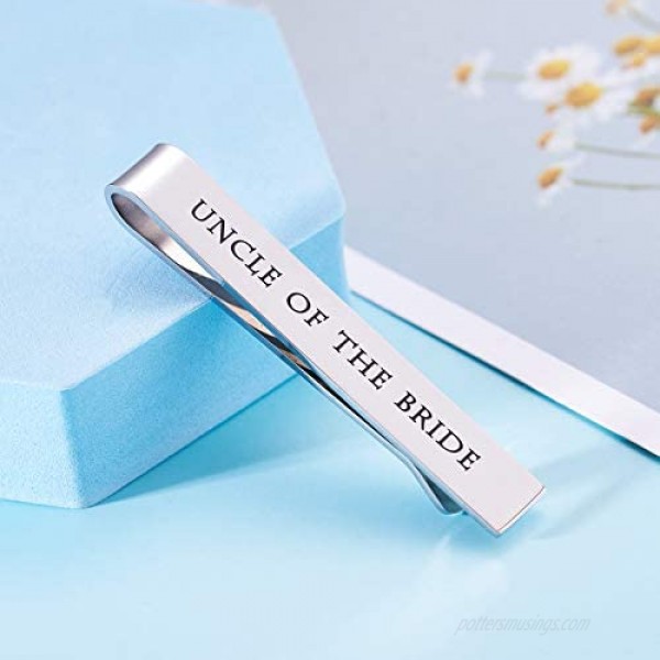 Uncle of The Bride Tie Clip Stainless Steel Tie Bar Thank You for Being A Part of Our Sepcial Day Wedding Family Reunion Gift Best Uncle Ever