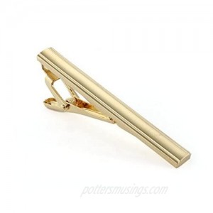 Wowlife Men's Tie Clip Formal Stainless Steel Slim Classic Smooth Tie Clip Clasp Bar Pin (Gold)
