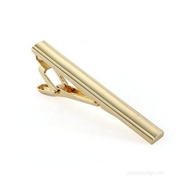 Wowlife Men's Tie Clip Formal Stainless Steel Slim Classic Smooth Tie Clip Clasp Bar Pin (Gold)