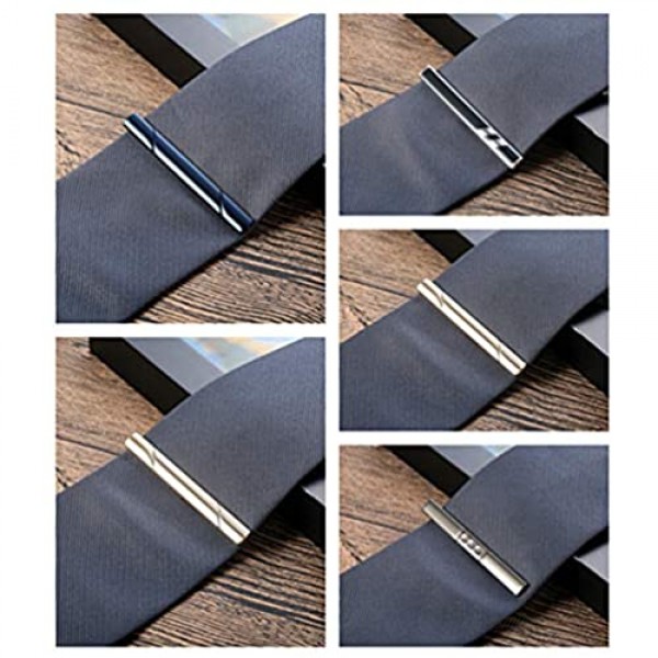 YADOCA 12 Pcs Mens Tie Clips Set Regular Classic Tie Bar Clip Wedding Business Necktie Clips Luxury Silver-Tone Gold-Tone