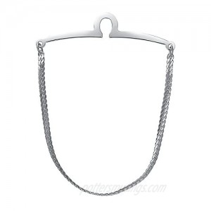 Yoursfs Silver Tie Chains For Men Single Loop Tie Bar Chain Herringbone Cravat Collar Shirt Pins