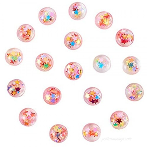 Airssory 200 Pcs Resin Dome Cabochons Scrapbooking Embellishments with Stars Paillette DIY Craft Decoden Charms Flatback - 12mm in Diameter