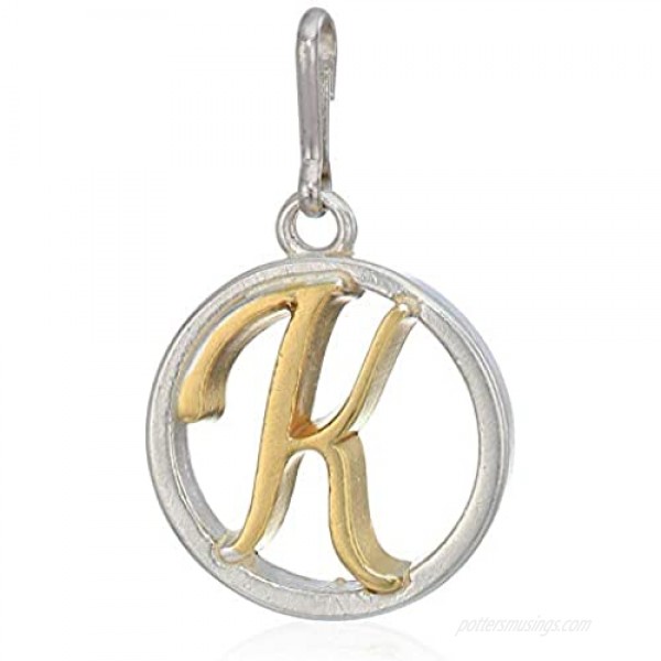 Alex and Ani Women's Initial K Two Tone Charm Sterling Silver Expandable
