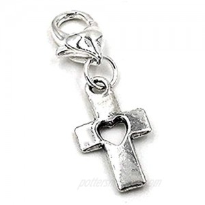 Best Wing Jewelry Clip-on Cross/w Heart Tiny Dangle Charm for Bracelet  Bangle or Necklace