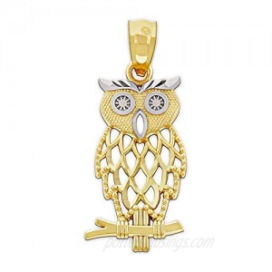 Charm America - Gold Owl Charm - 10 Karat Solid Gold